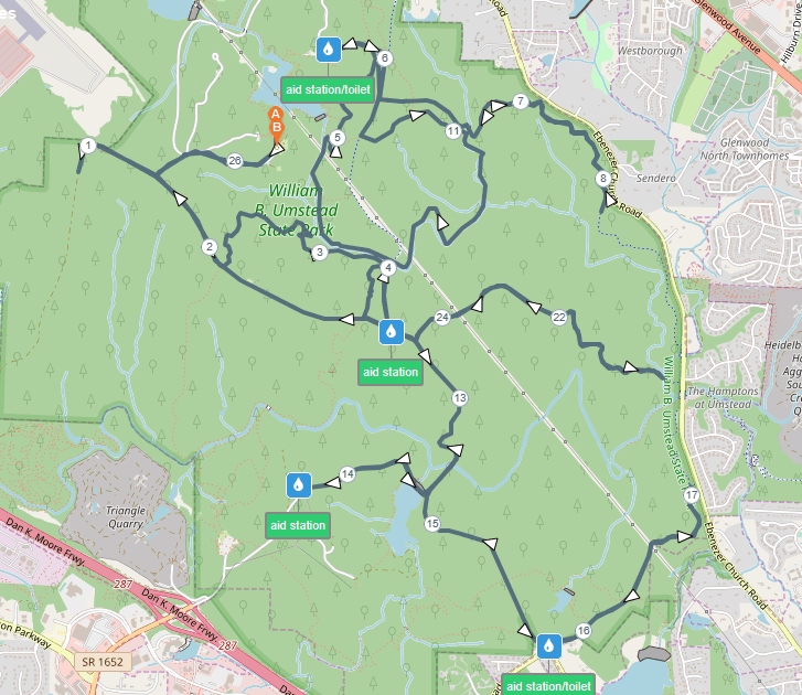 Course Umstead Trail Marathon - Cropped Umstead Course %202025 